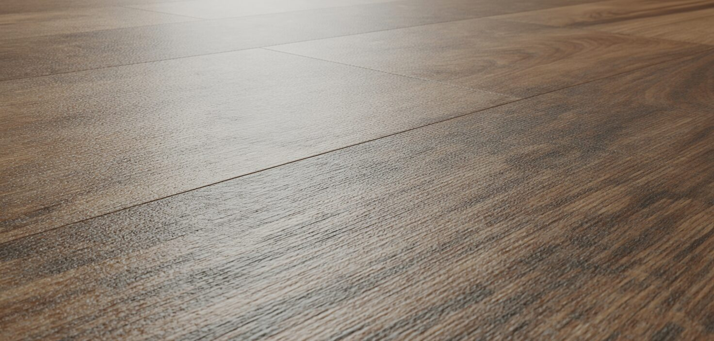 Ett närbildsfoto av ett hårdvaxoljat trägolv med en naturlig, matt finish, som framhäver träets struktur.